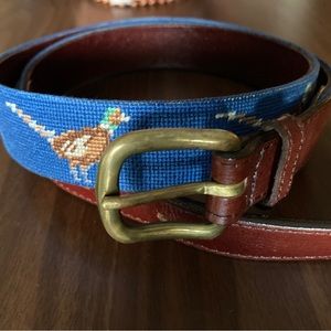 Smathers & Branson Pheasants Hunting Needlepoint Belt